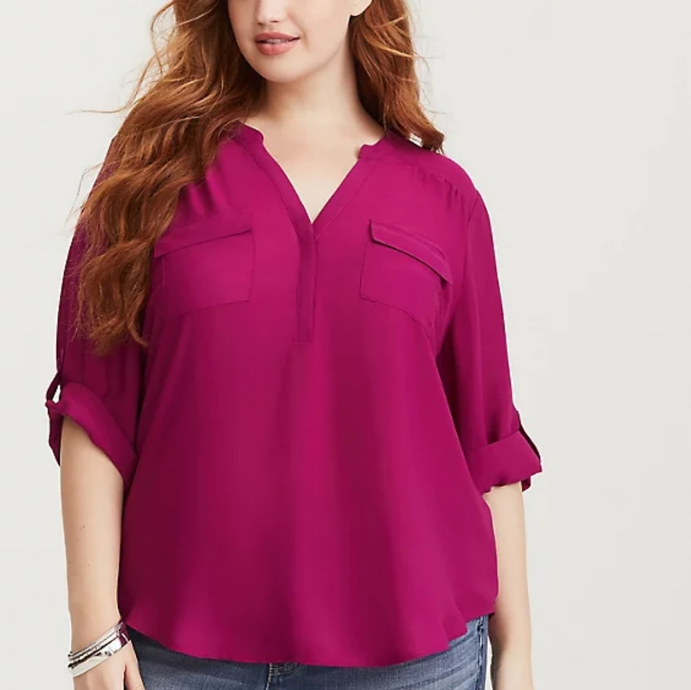 TORRID Berry Harper Georgette
